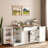 Multi-functional Storage Sideboard With Adjustable Shelves, 3-tier Pull-out Rack, Drawer And Door Storage Racks-277092377