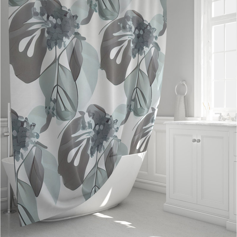 Rideau de douche à motif floral Citally, H 72 po x l 70 po