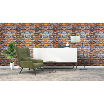 Panneau mural 3D 28 po x 30 po orange / gris / beige (paquet de 5)