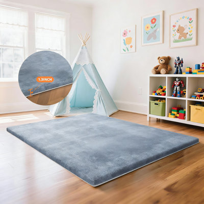 Tapis de jeu pour bébé Baby, tapis de jeu 65 x 50 po, gris, 1,3 po d'épaisseur
