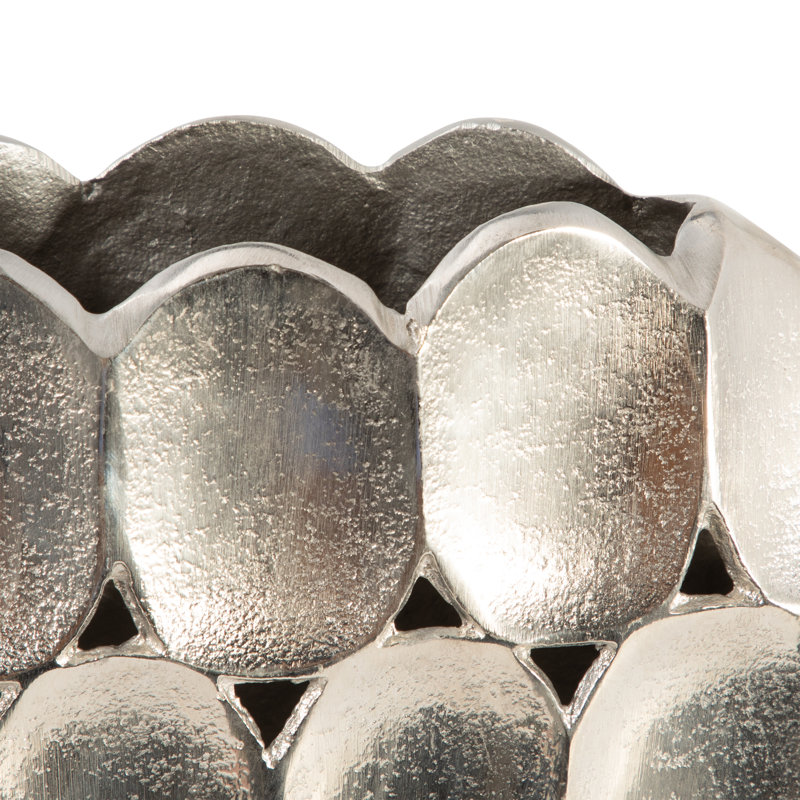 Métal Aluminium Vase moderne arrondi géométrique Design sculptural Pièce décorative contemporaine pour le salon Hall d'entrée Tablette de bureau