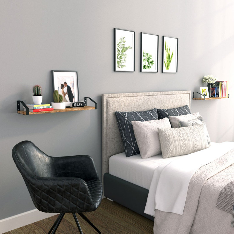 Daion 2 Piece Paulownia Bracket Shelf