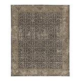 Distressed Homage Hand Knotted Wool Geometric Area Rug