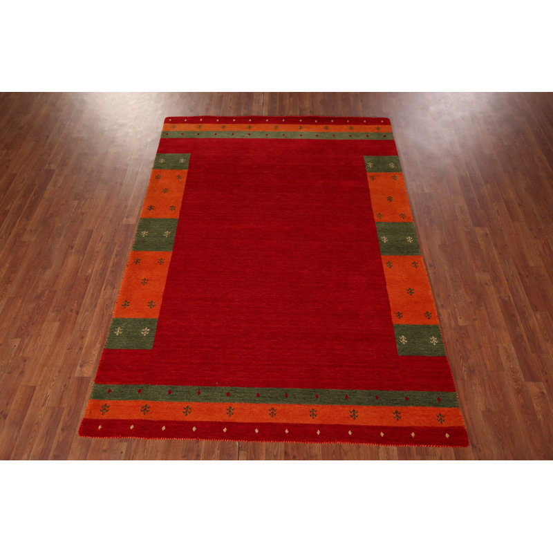 Tapis oriental rouge fait à la main Gabbeh 8