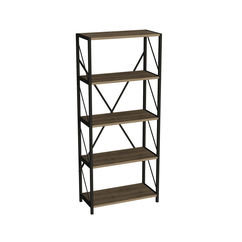 Akamu 150cm H x 64.2cm W Standard Bookcase, Walnut