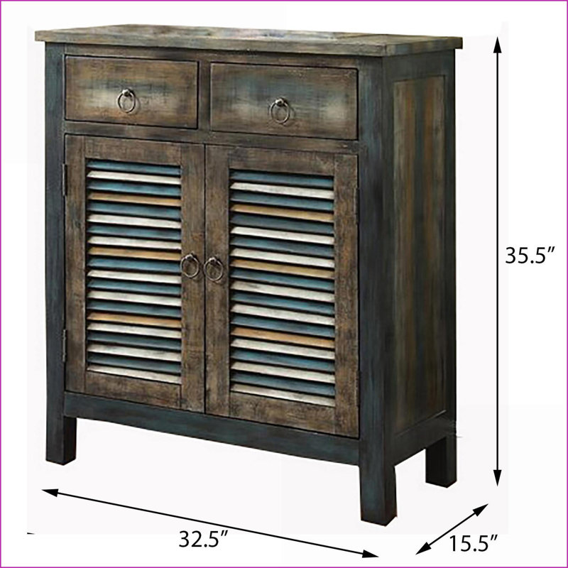 Chêne antique d'inspiration rétro Table basse sarcelle avec rangement spacieux, fabrication en bois durable