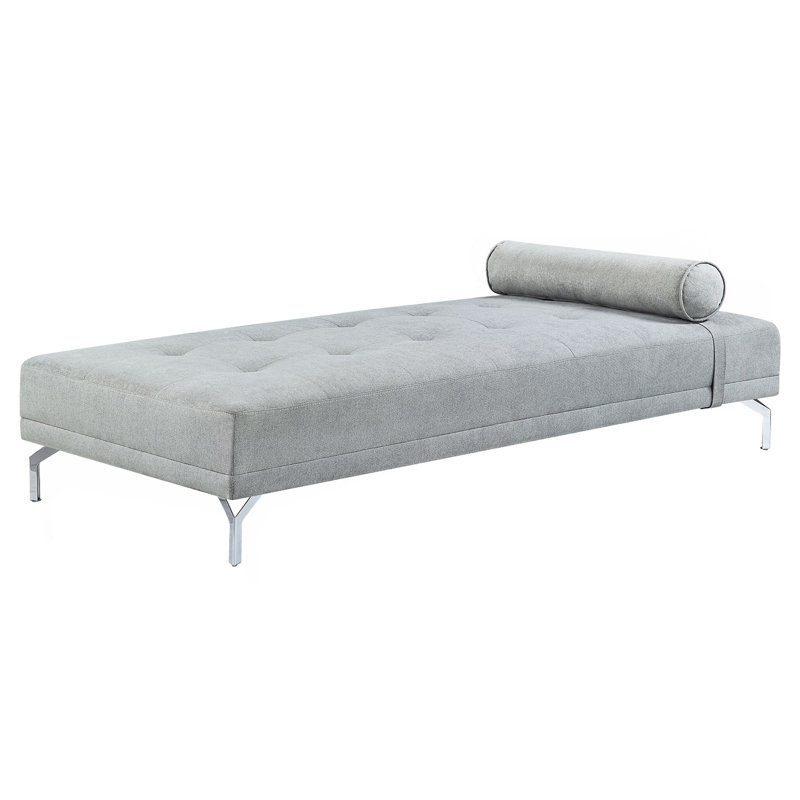Canapé-lit en velours avec coussin Melange, gris