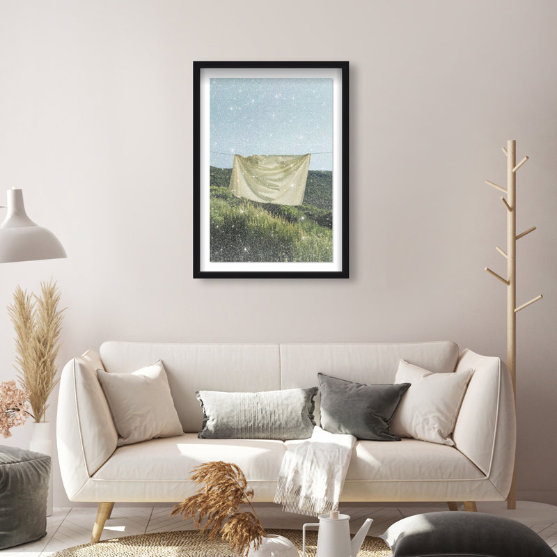 Floating Cotton I Shadowbox Bath & Laundry Print by Oliver Gal, Black Frame, 10 x 15, 25.5"H x 17.5"W, Black Shadowbox