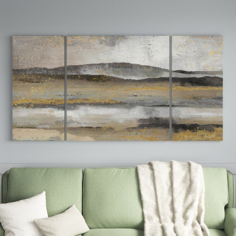Rolling Hills - Ensemble de 3 reproductions d'images sur toiles tendues, H 40 po x l 80 po x P 1,5 po