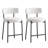 25" Upholstered Sherpa  Modern Boucle Counter Height Bar Stools with Curved Back and Black Metal Frame (Set of 2)-471695453