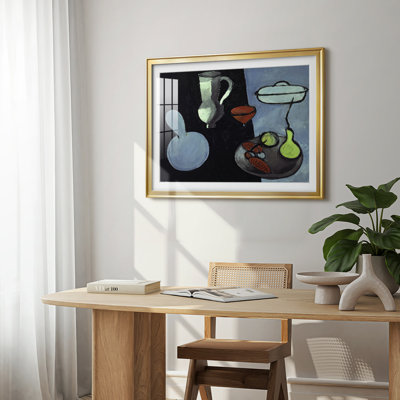 Still Life with a Gourd (Nature morte à la coloquinte)-Henri Matisse-Framed Print with Mat and glass-1916