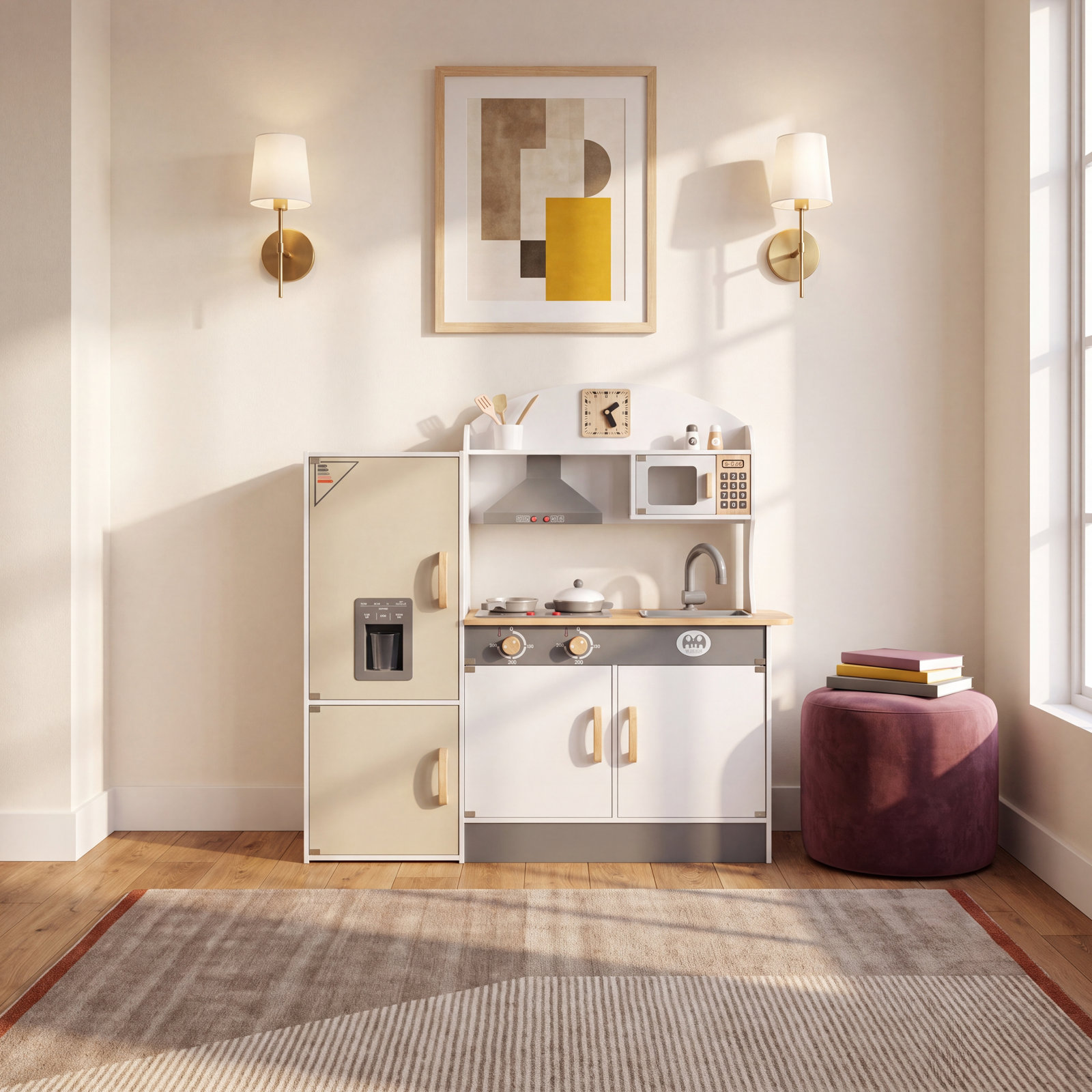 Wooden Play Kitchen Set