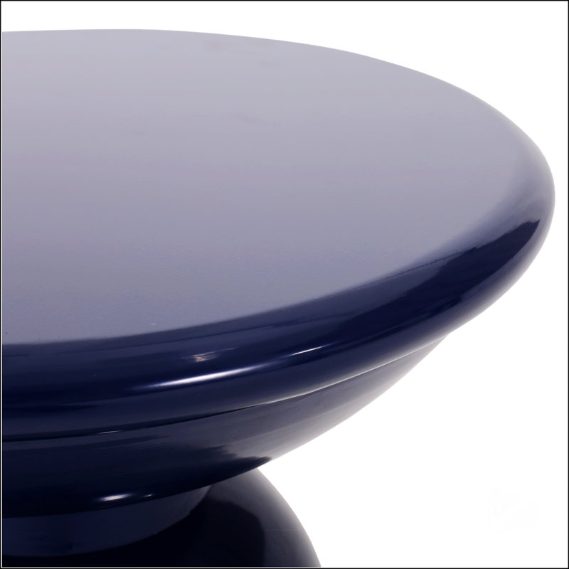 Stylish Outdoor Metal End Table With Pedestal Base, Perfect For Modern Spaces And Durability, Navy Blue
