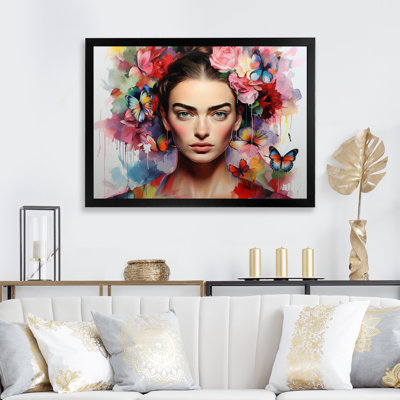 Frida Kahlo, couronne de fleurs, art mural