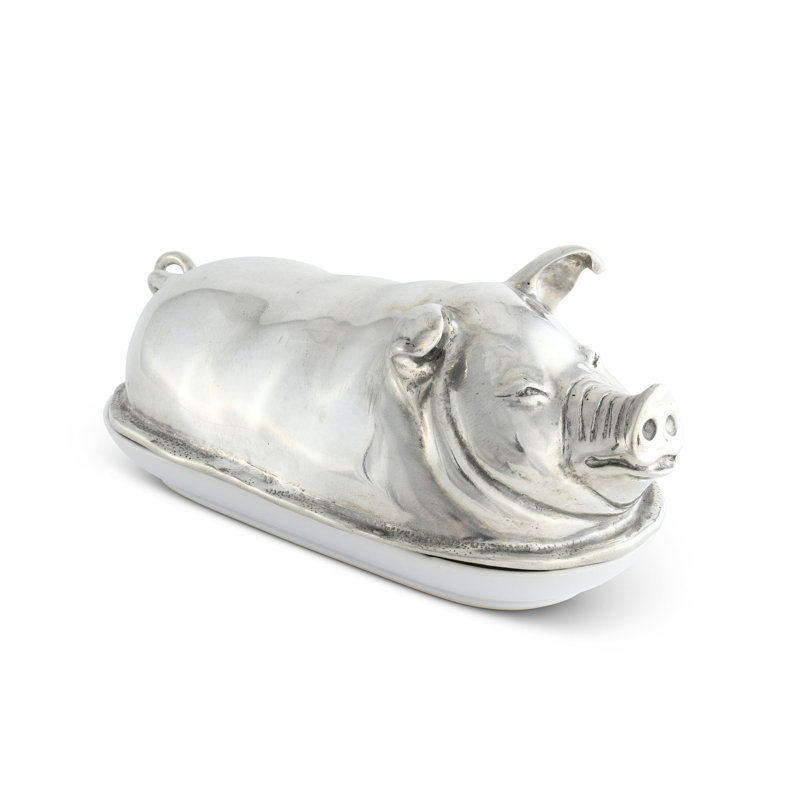 Garden Friends Pewter Butter Dish