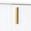 Meuble-lavabo rétro classique de 61 cm (24 po) avec lavabo en céramique lisse, structure en bois massif, porte à fermeture amortie, rangement latéral, étagères à 2 niveaux, trous prépercés pour la robinetterie, trop-plein fini, autoportant
