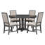 Ensemble de salle à manger 5 pièces avec table ronde et 4 chaises rembourrées pour la cuisine et la salle à manger-1873694559