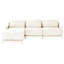 Chenille beige à trois places, deux repose-pieds mobiles, éponge à haute résilience, capitonnage exquis, configuration flexible, tissu d'usure, siège confortable avec base en bois de qualité, ergonomique,
