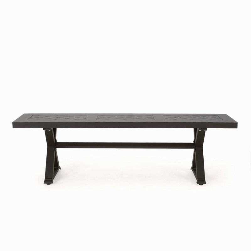 Banc de salle à manger d'extérieur, noir mat antique