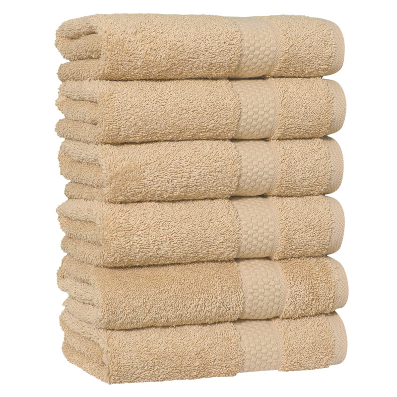 STARLIGHT 100% Turkish Cotton Terry Hand Towels, Brown