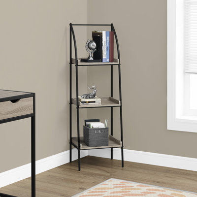 Bookshelf, Bookcase, Etagere, Corner, 3 Tier, 48"H, Office, Bedroom, Metal, Contemporary, Modern