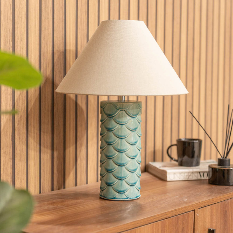 Athena Ceramic Table Lamp, Yes, Teal