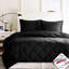Édredon très grand 3M - noir, réversible, losange, duvet synthétique, 2 taies décoratives, teint, matelassage lavable à la machine, dégagement, look élégant-130164931