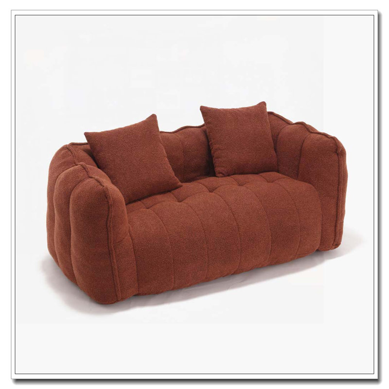 Canapé en chenille, Brun-rouge