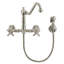 Robinet mural Vintage III Plus avec bec pivotant traditionnel et douchette latérale en laiton massif-55870695-93232840