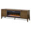 Mid-century Modern Fireplace Console, Entertainment Storage, TV Stand, Fully Assembed, Brown-102187064