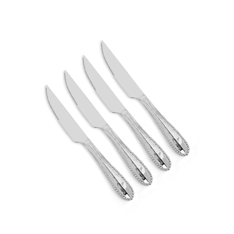 Molten 4 - Piece Stainless Steel Steak Knife Set, Silver