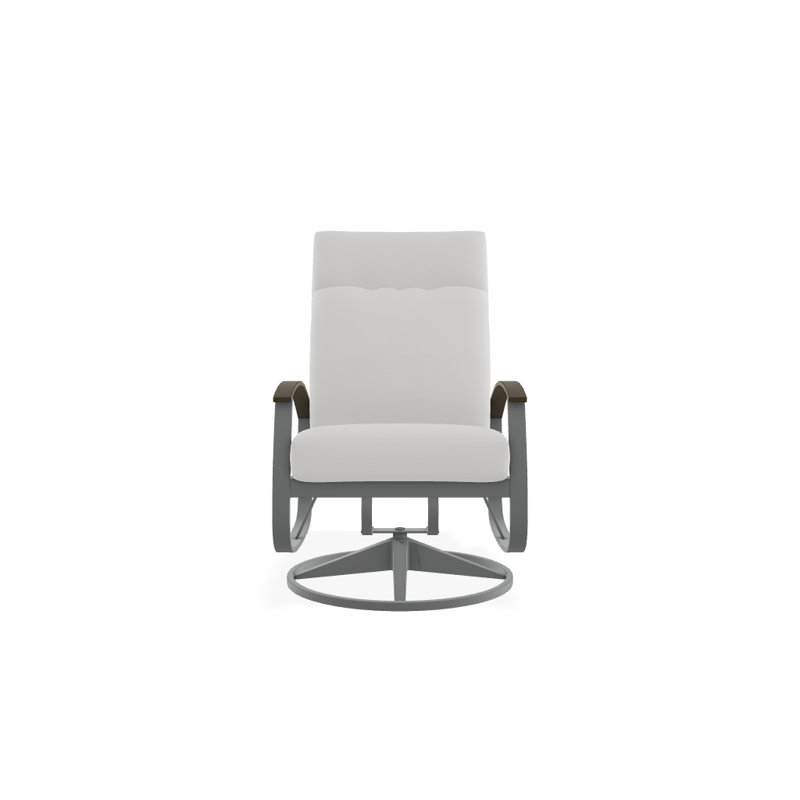 Chaise berçante pivotante réglable avec coussins Askar, Salée, Bois de plage P40, Graphite texturé