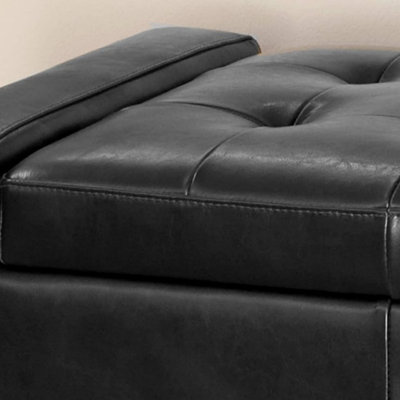 Large 51" Storage Ottoman, Tufted Storage Bench For Living Room, Entryway, Or Bedroom
