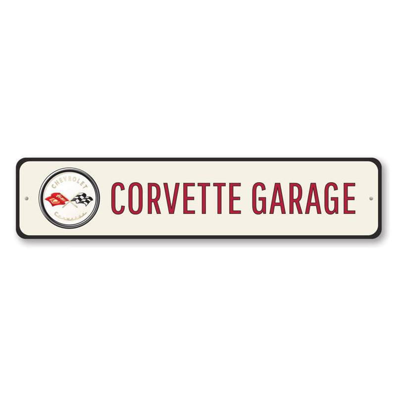 Enseigne de garage Corvette, H 6 po x l 24 po x P 0,06 po