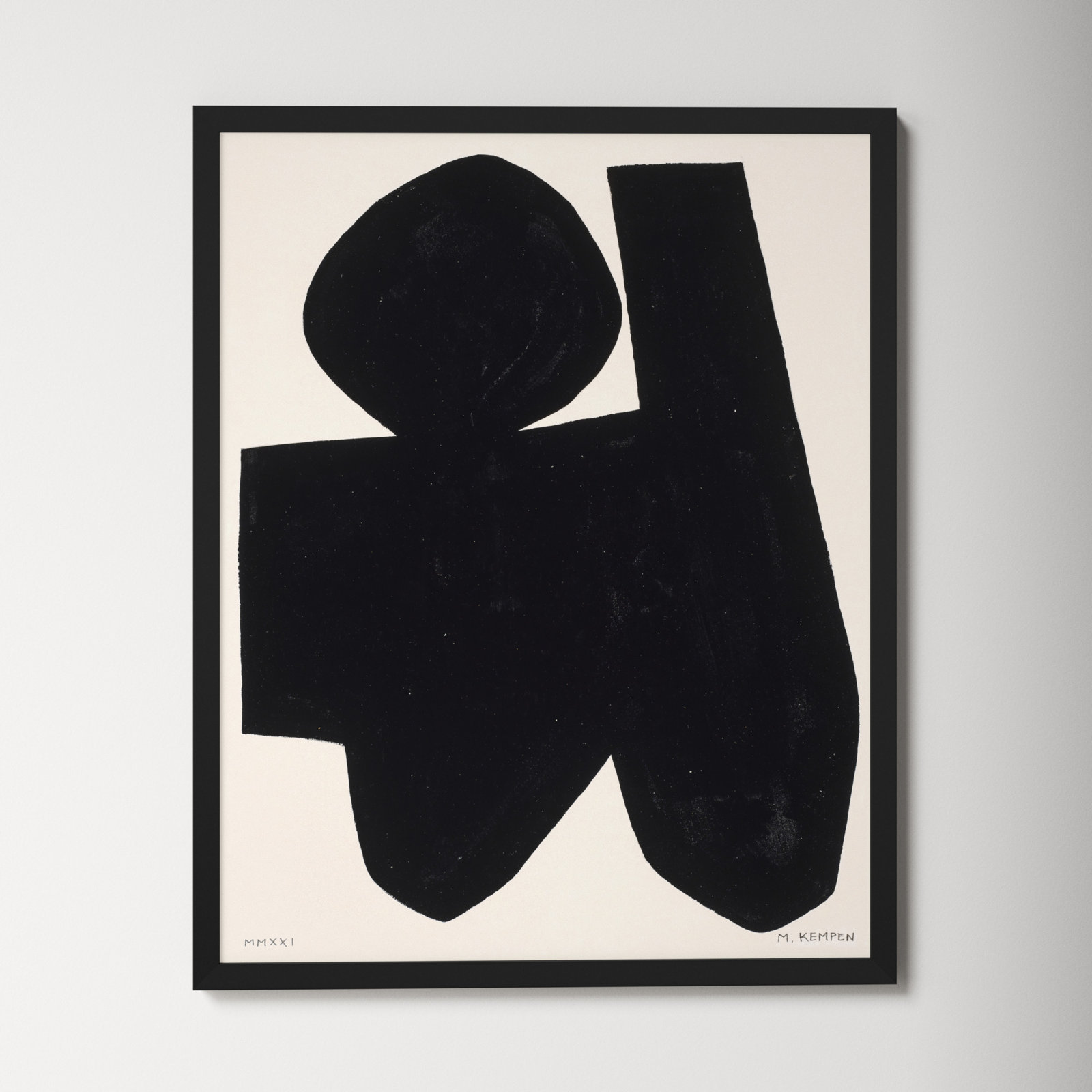 Module On White 4 by Michael Kempen, 50" H x 40" W x 1.25" D, Black
