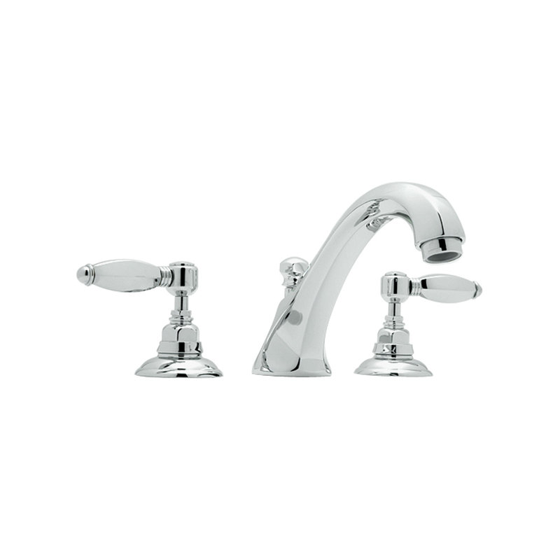 Country Double Handle Deck Mounted Roman Tub Faucet with Handshower, Polished Chrome