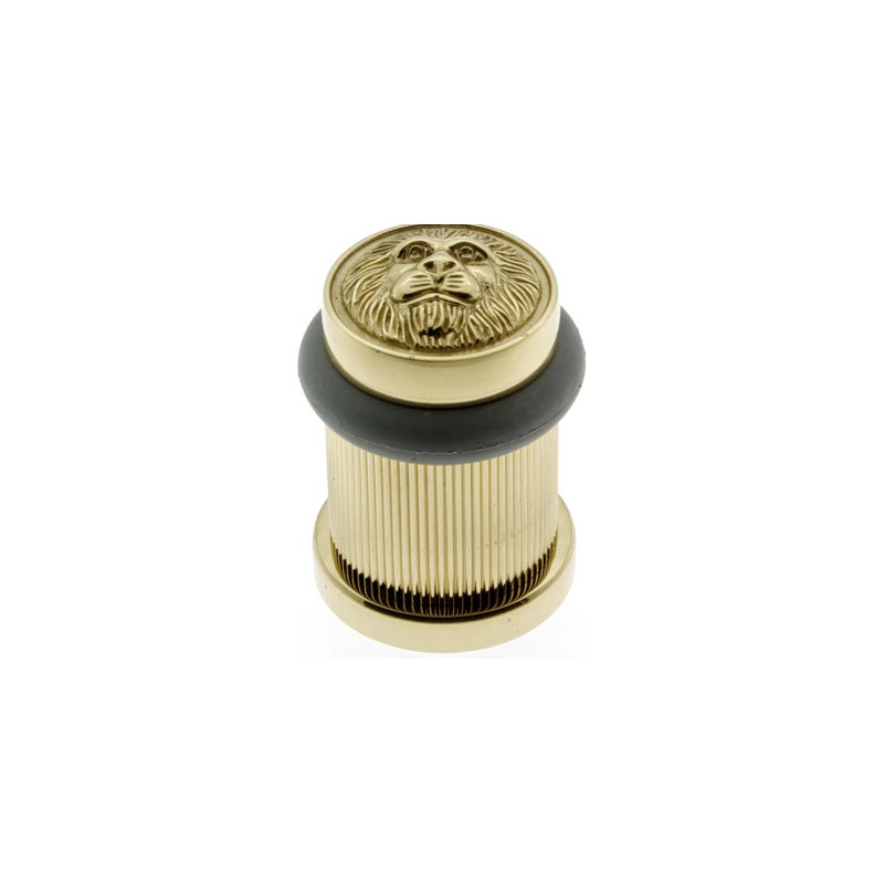 Solid Brass Floor Mount Stop, Polished Brass