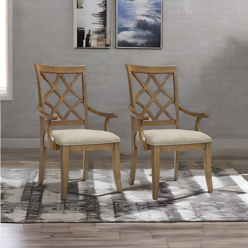 Ensemble de 2 chaises de salle à manger en bois, Chêne blanc