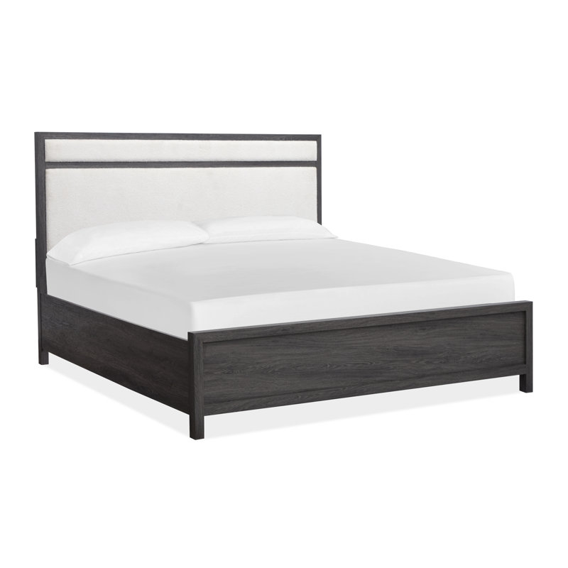 Wentworth King Upholstered Panel Bed, King, Raisin Black