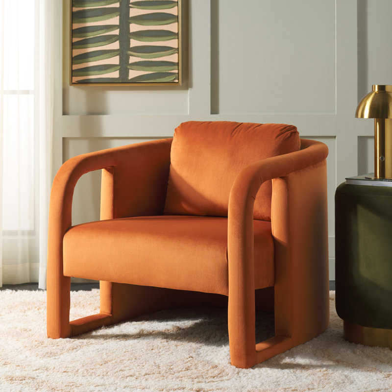 Fauteuil l 29 po Potters, Velours rouille