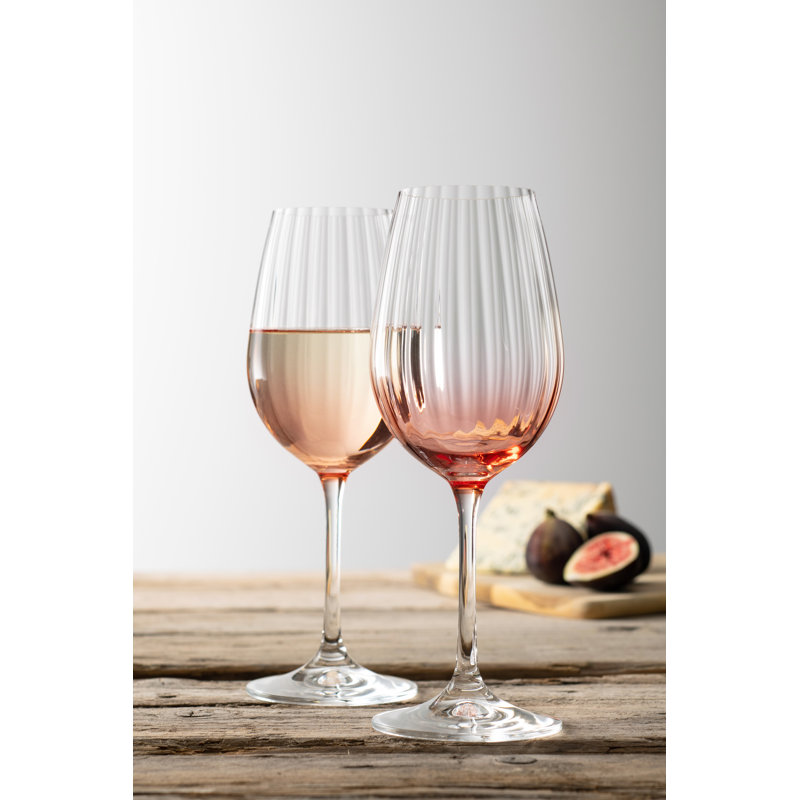 Briena 400ml White Wine Glass Set, Blush