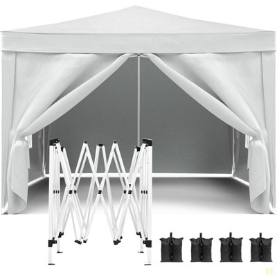 Auvent pliant 10 pi x 10 pi avec 4 parois latérales amovibles, abri pour événements extérieurs UPF 50 + tentes portatives pour fêtes, camping, mariage, baldaquin, sac de transport et sac de transport