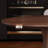 Nut-brown Half-circle Solid Wood Dining Table-134969417