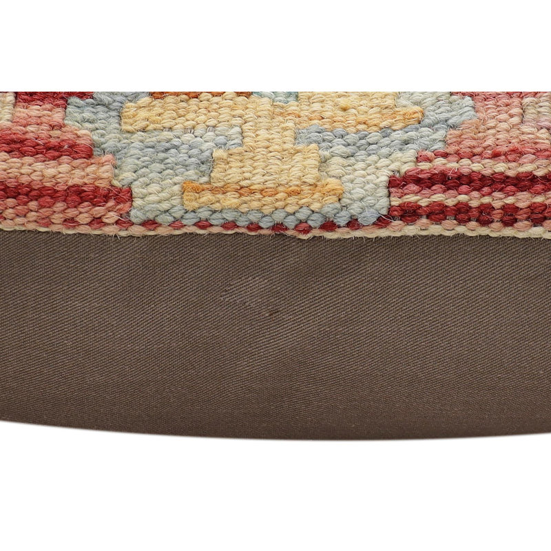Coussin en kilim Tribal Jolie, H 18 po x l 19 po, Rouge / beige / bleu