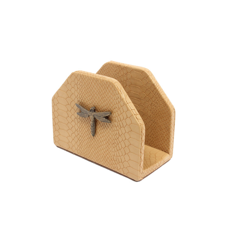 Brown Dragonfly & Snakeskin Napkin Holder