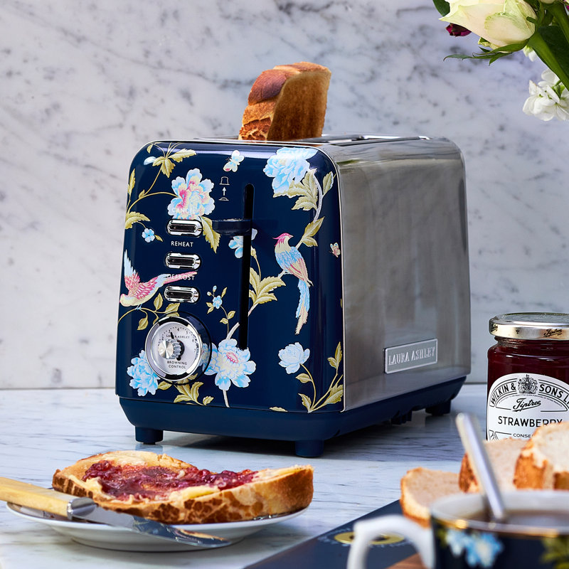 Elveden Navy Stainless Steel 2-Slice Toaster with Wide Slot