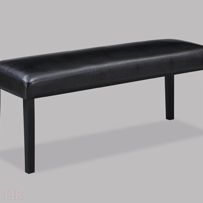 Ensemble de table de salle à manger moderne en similicuir avec chaises rembourrées, banc et garniture cloutée pour une expérience culinaire élégante