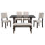 Ensemble de table et chaises de salle à manger de 6 pièces avec pieds et coussins de forme spéciale rembourrés de mousse pour salle à manger (espresso) TREXM-1603852535