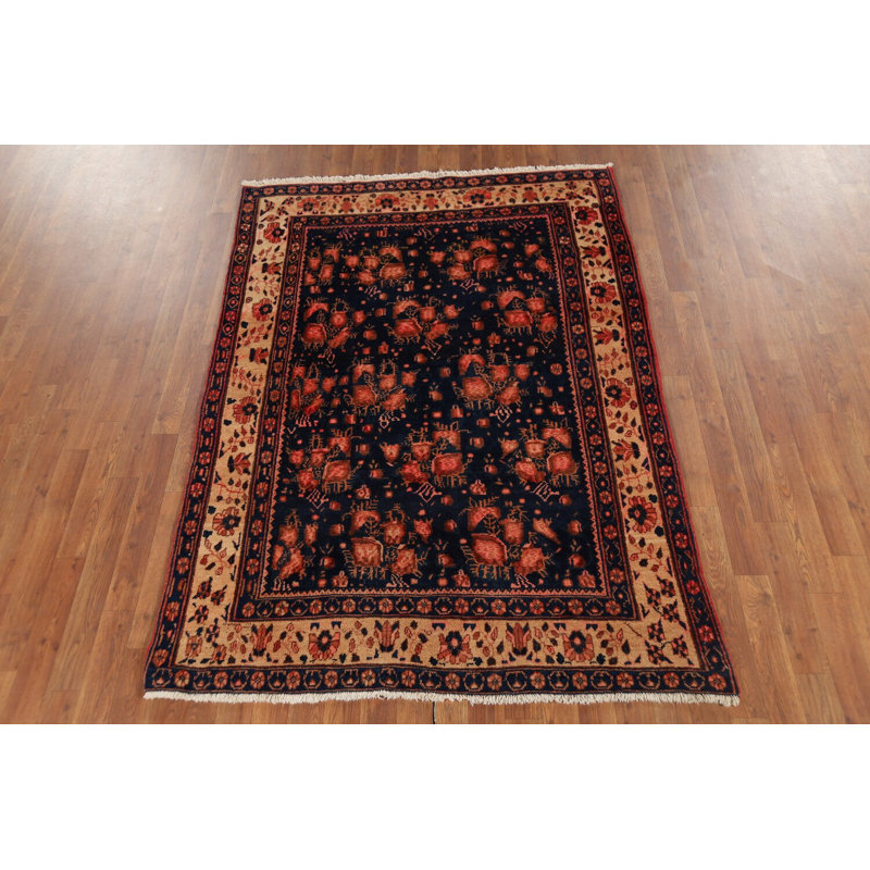 Tapis bleu fait à la main 5 x 6 po
