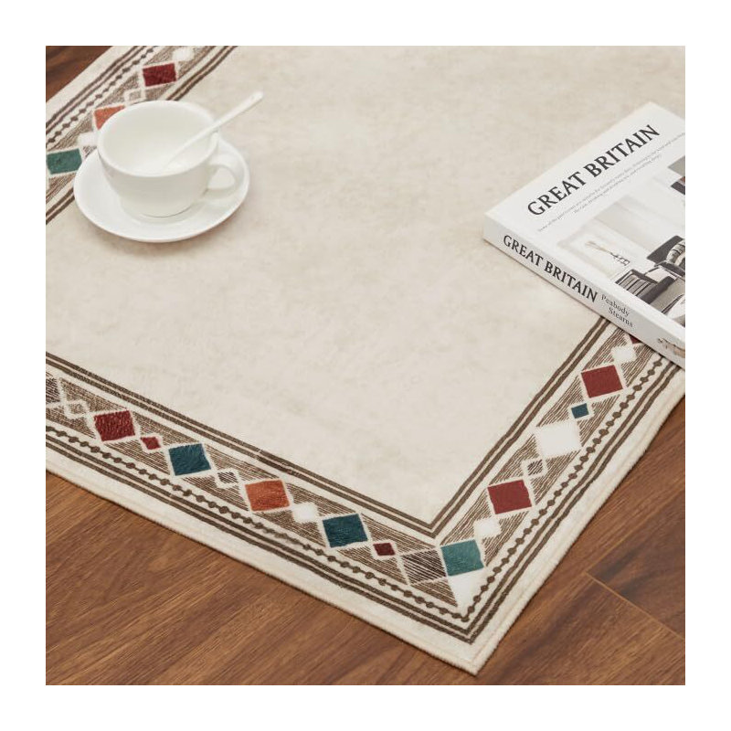 Tapis moderne lavable 9 x 12 pour salon Boho